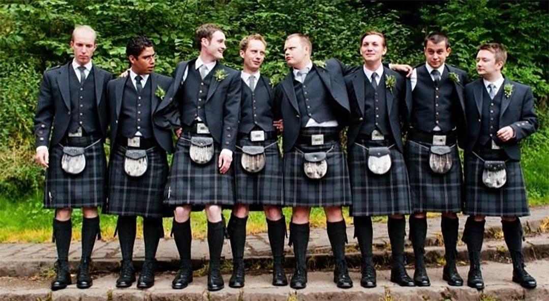 scottish wedding, grooms in kilts 