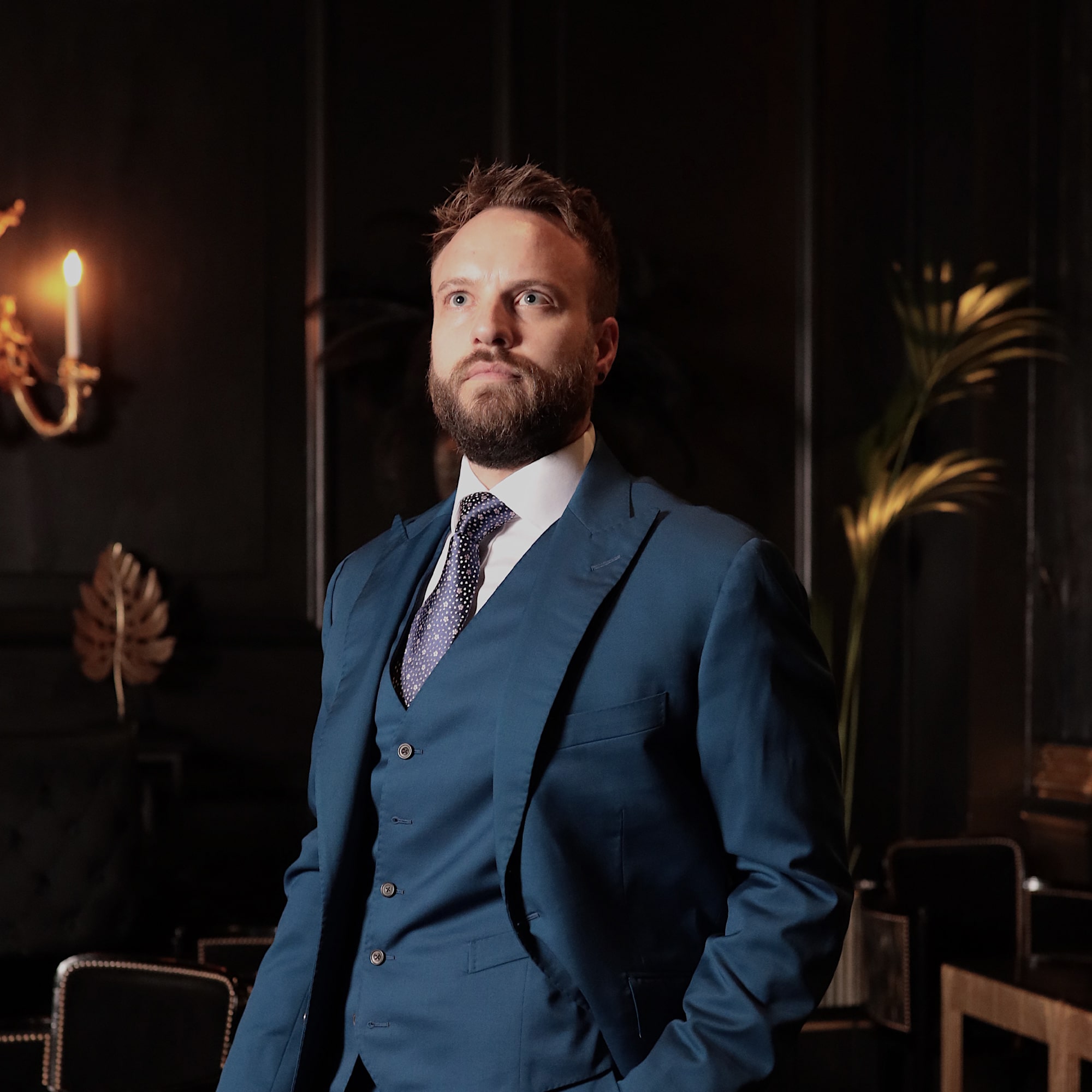 Lewis Calcutt, tailoring consultant, at the Knutsford studio