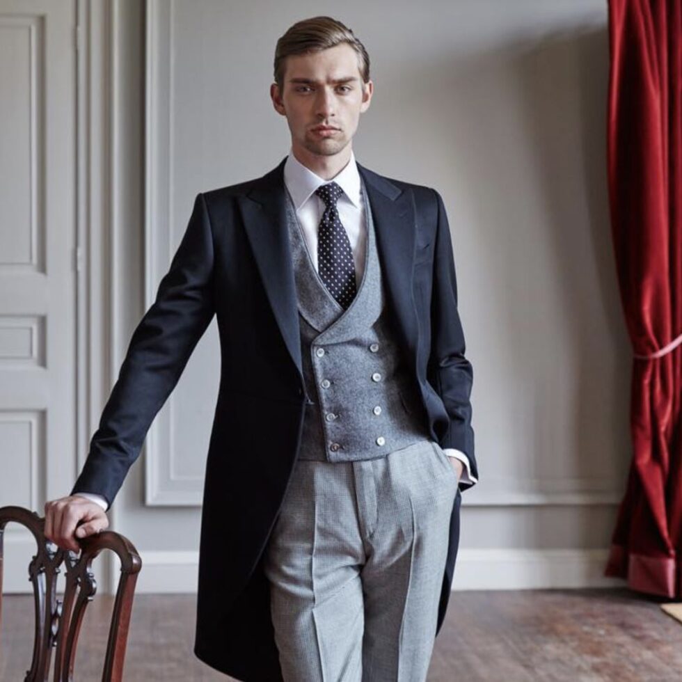Morning coat and waistcoat, side view