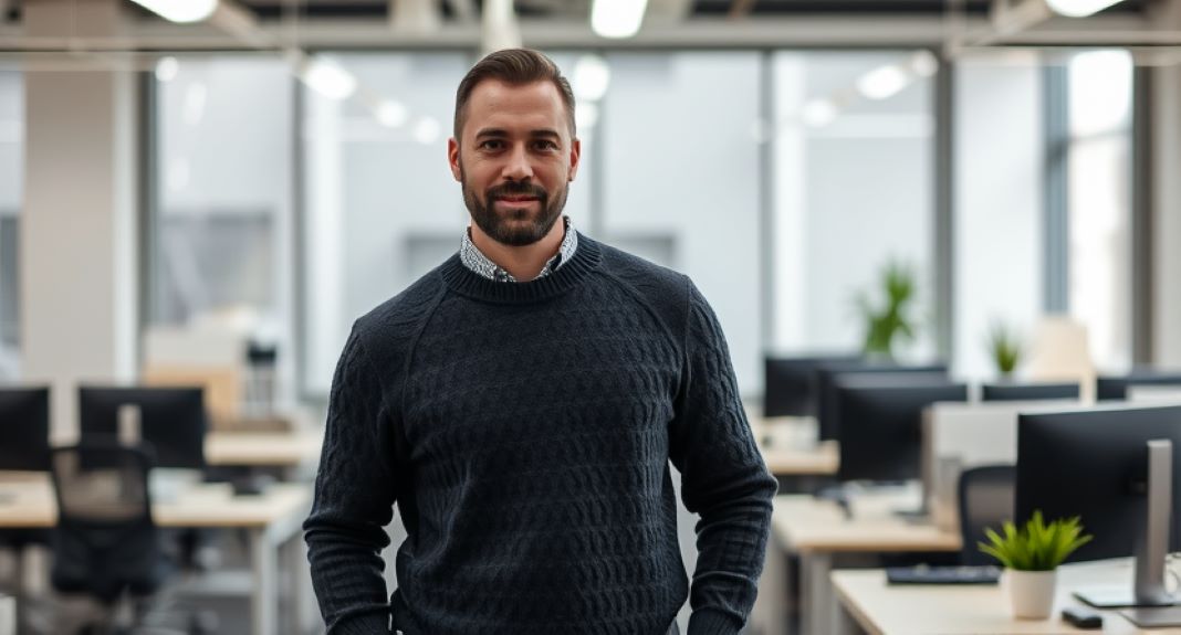 A knitted jumper to wear in the office at work