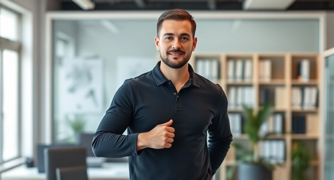 long sleeve polo shirt to wear at work in the office