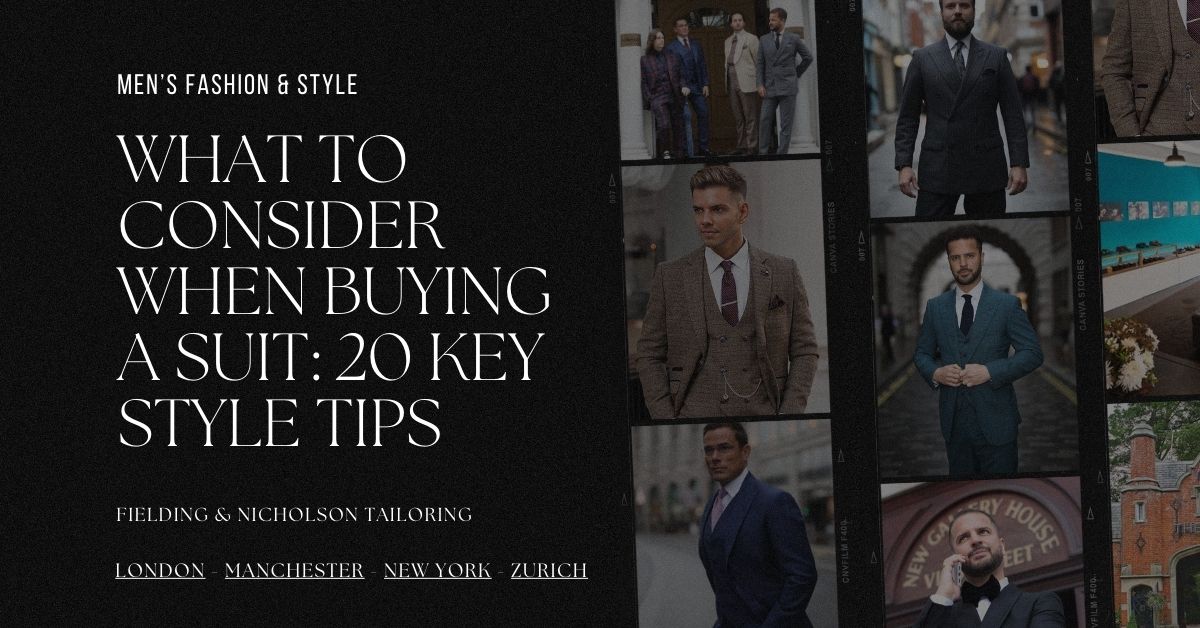 What to consider when buying a suit - 20 style tips - Fielding & Nicholson Tailoring London What to consider when buying a suit - 20 style tips - Fielding & Nicholson Tailoring London