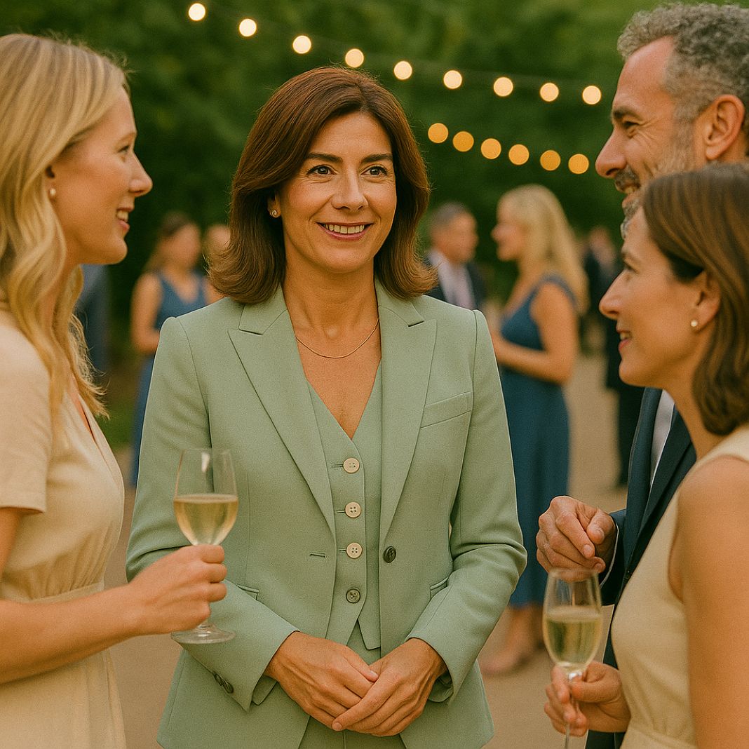 CasualFormal Event Wear - Womens Mint Green Suit– A three-piece suit (blazer, waistcoat, and trousers) in a soft green tone, possibly linen or lightweight wool. Suitable for springsummer formal events or outdoor weddings.