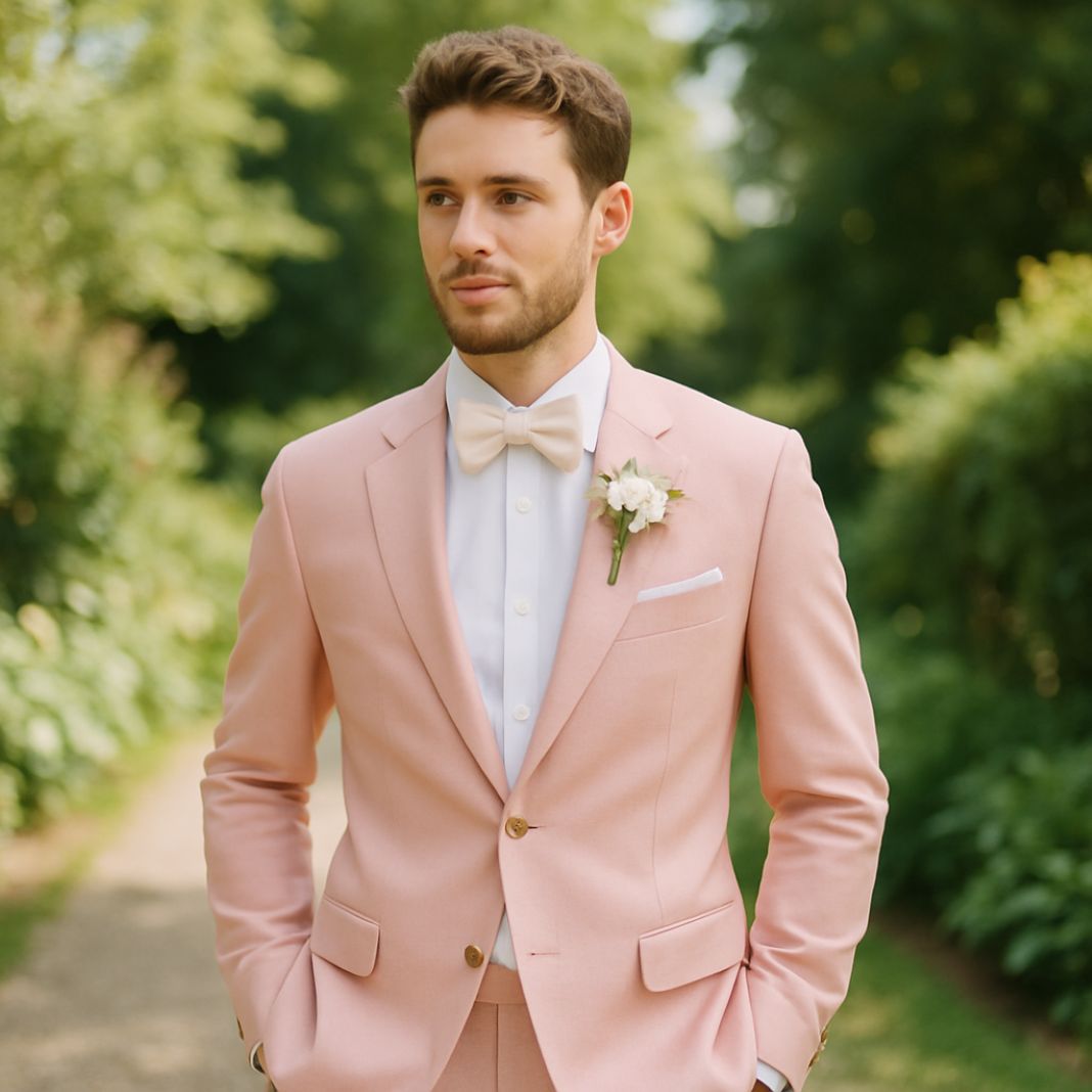 pastel pink wedding suit - Fielding & NIcholson Tailoring