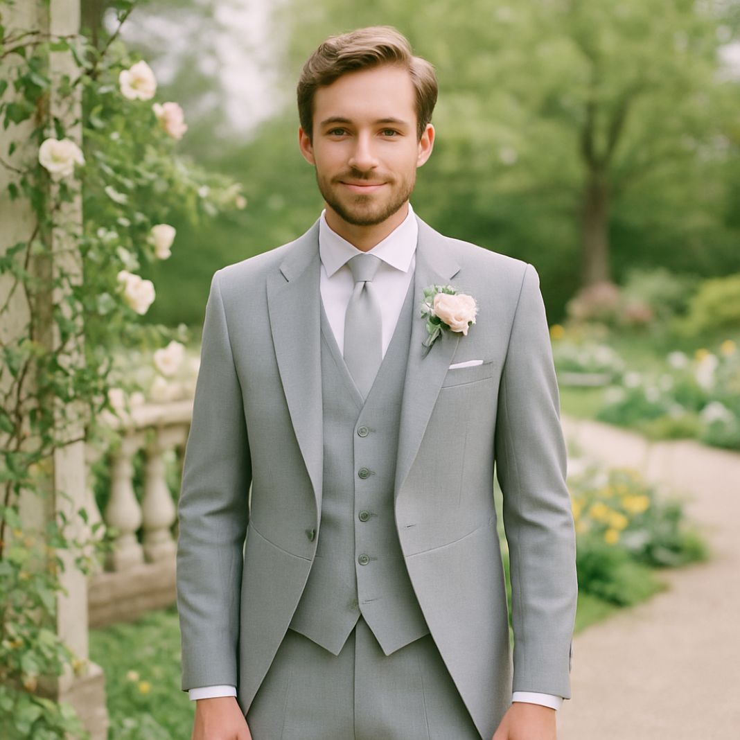 soft grey morning suit for spring weddings - Fielding & Nicholson Tailoring