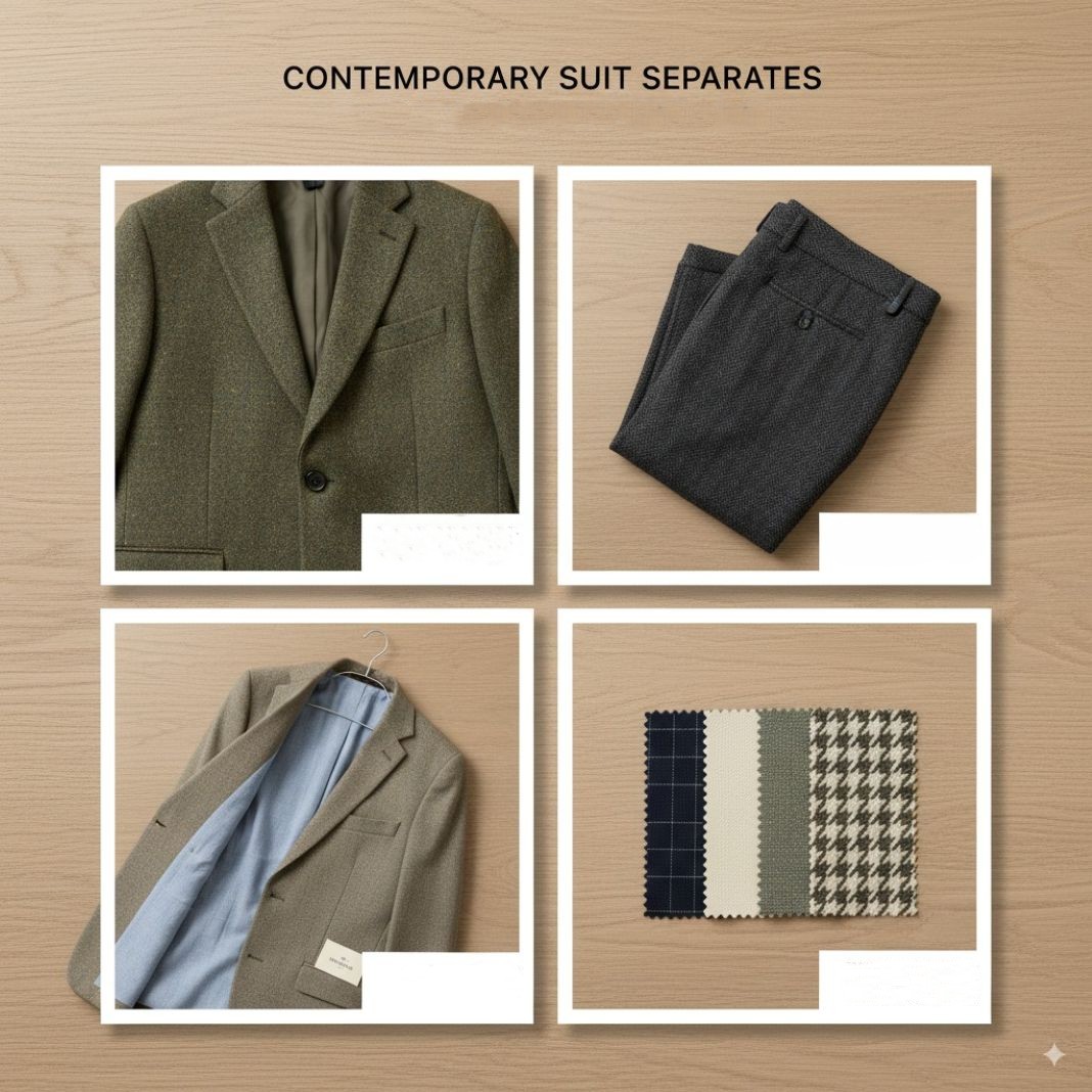 Contemporary suit seperates for Tweed - Fielding & Nicholson Tailors London UK