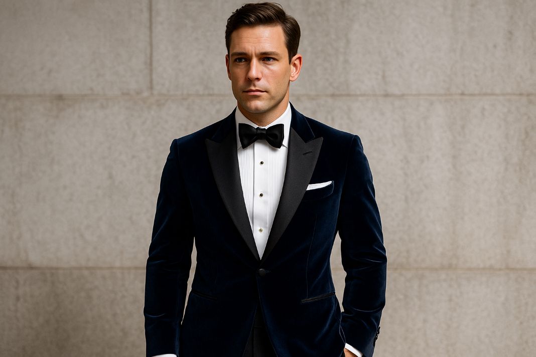 James bond style tuxedo in velvet