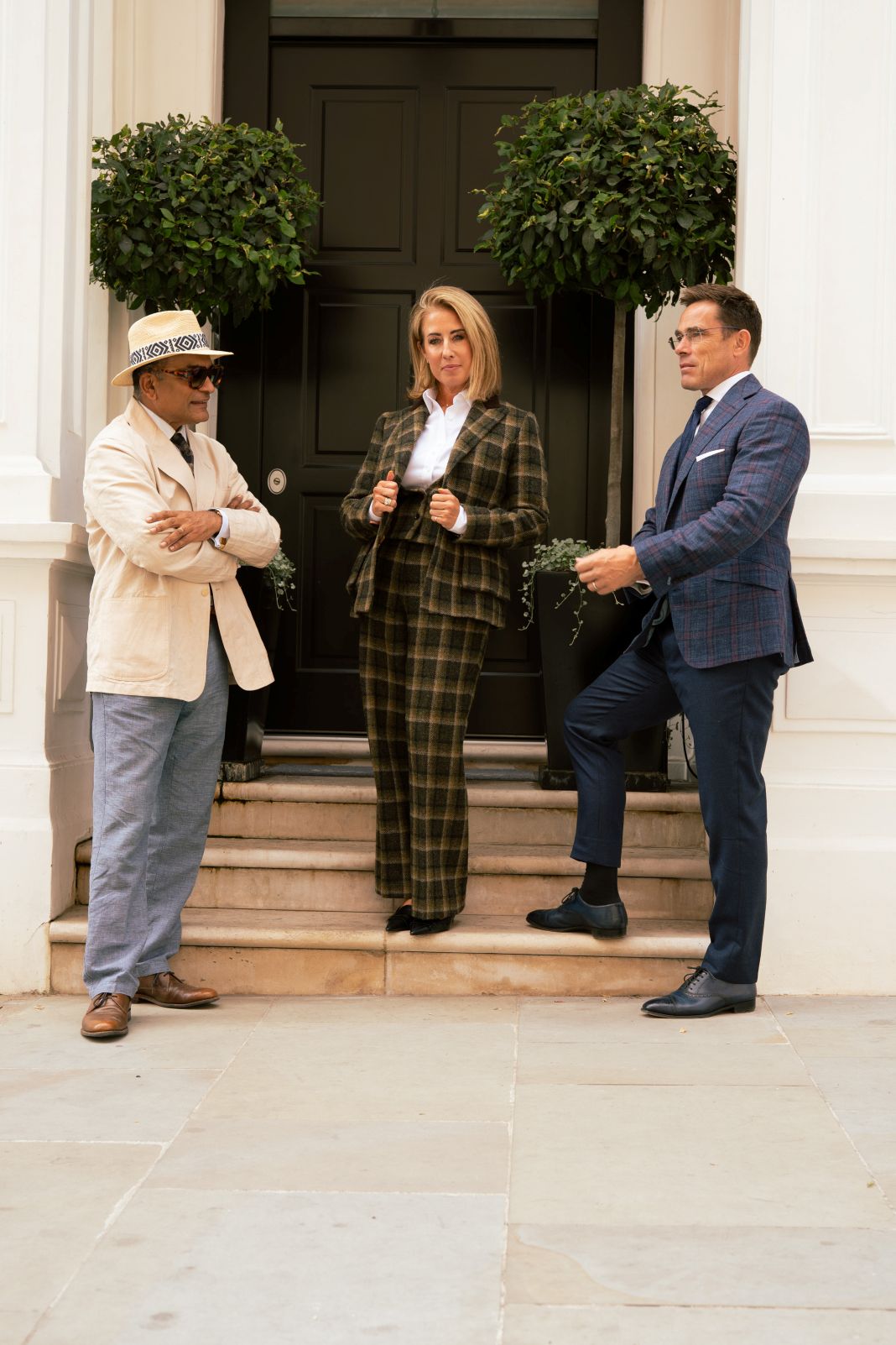 a photo of three trendy fashionistas