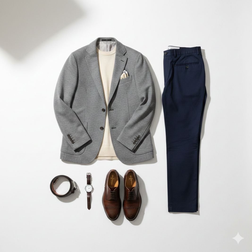 An AI photo of a Classic Smart-Casual Look for men for the Oxford Cambridge Boat Race