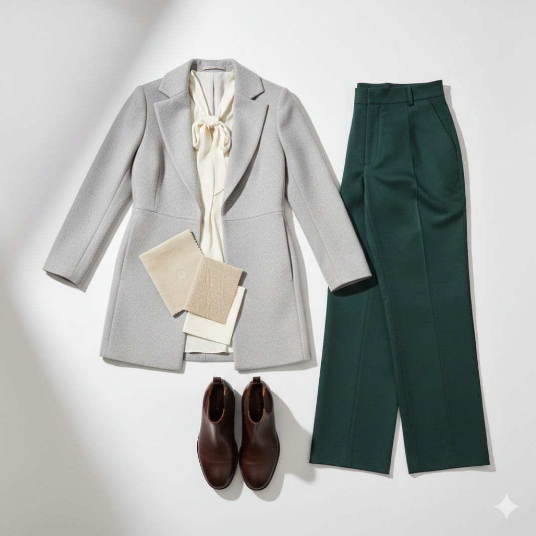 An AI photo of a Structured Tailoring Ensemble for Women for the Oxford Cambridge Boat Race