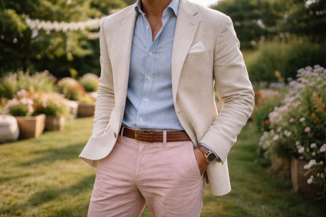 An illustrative image of a summer garden party outfit