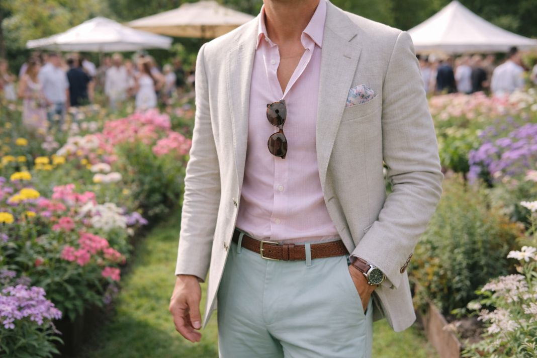 An illustrative image of an outfit for the chelsea flower show