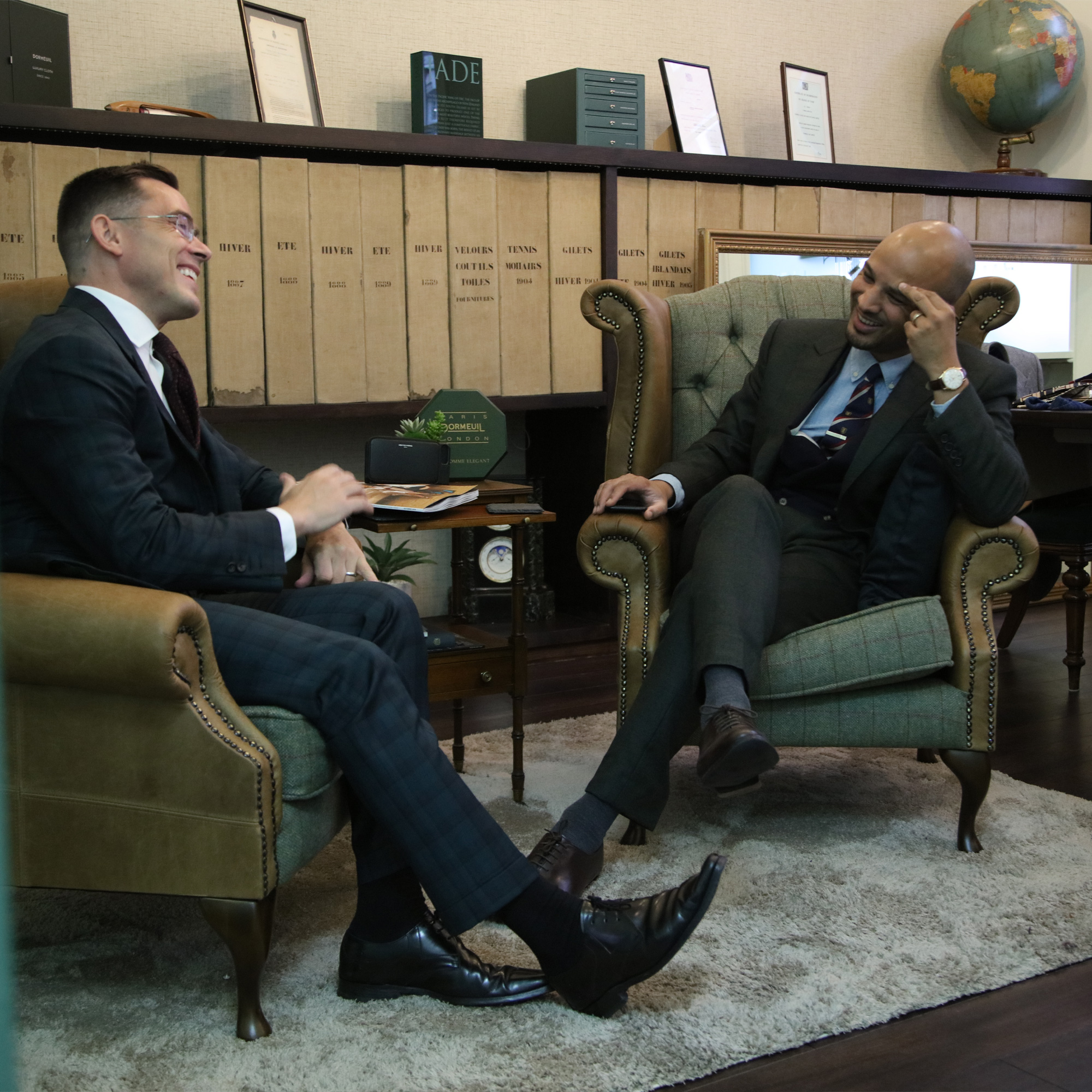 Tailoring consultation inside the Fielding and Nicholson London showroom