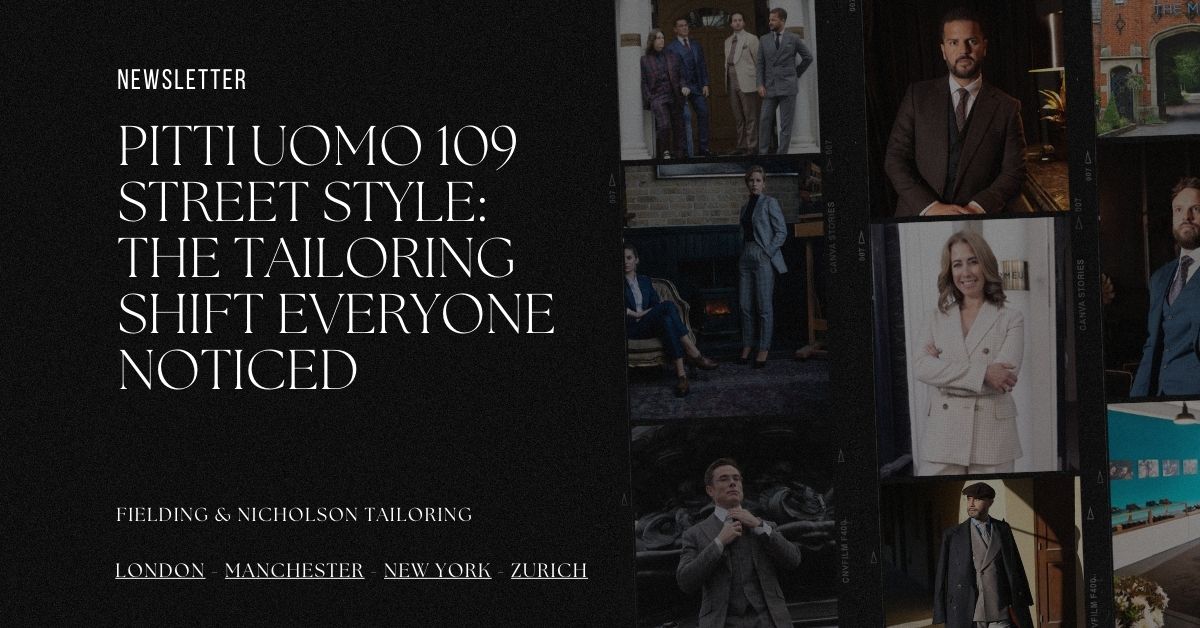 Pitti Uomo 109 Street Style The Tailoring Shift Everyone Noticed - Fielding & Nicholson Tailoring London Pitti Uomo 109 Street Style The Tailoring Shift Everyone Noticed - Fielding & Nicholson Tailoring London