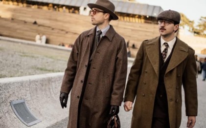 Pitti Uomo 109 Street Style - two men dresssed in tailored clothing