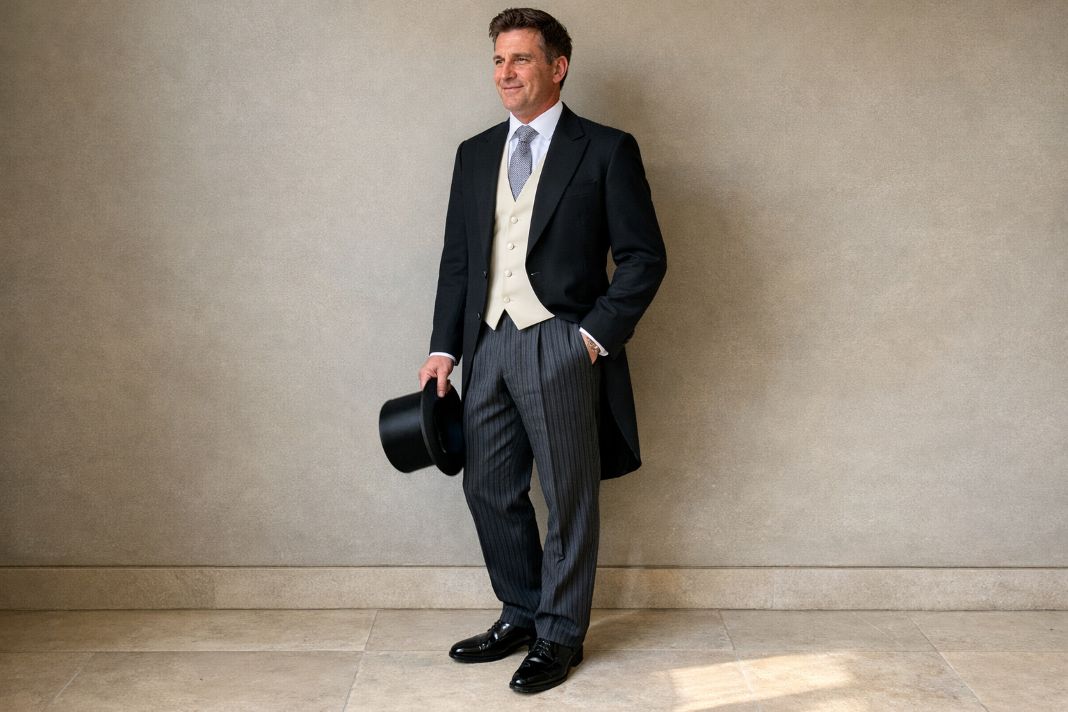 An illustrative image of a Royal Ascot Morning Dress for Men in Minimal Luxury Interior