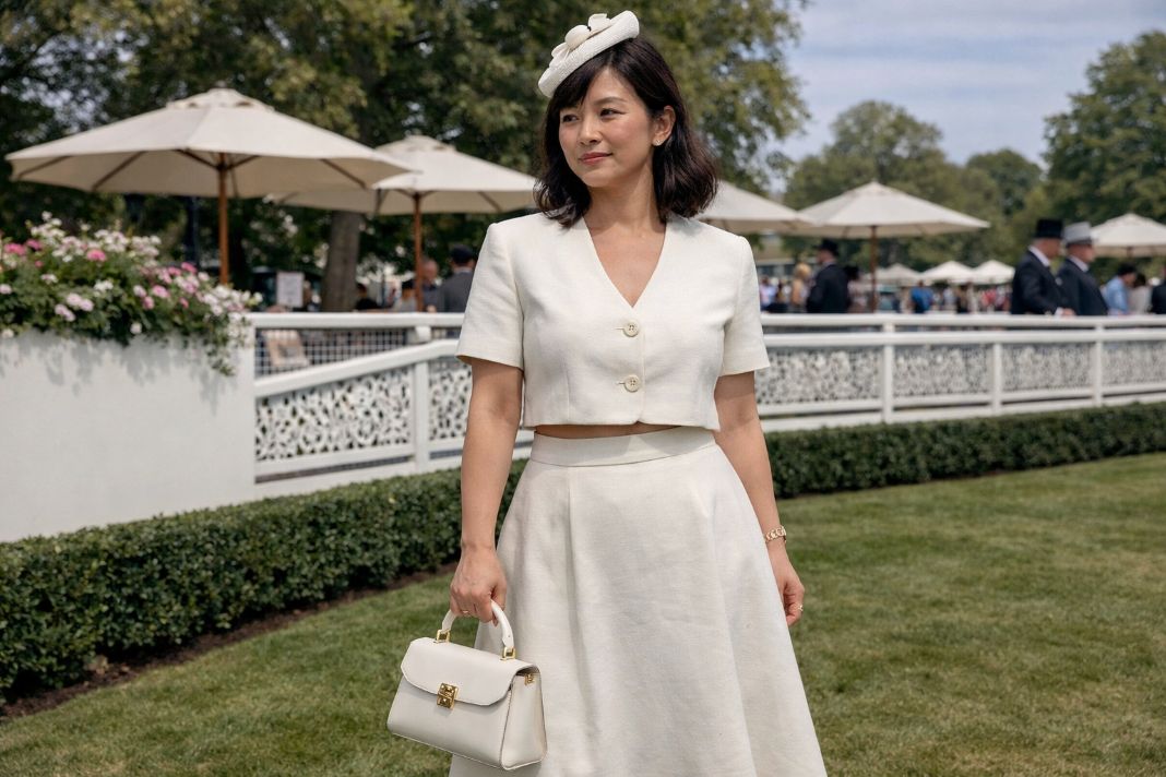 An illustrative image of a Village Enclosure outfit for ladies for Royal Ascot