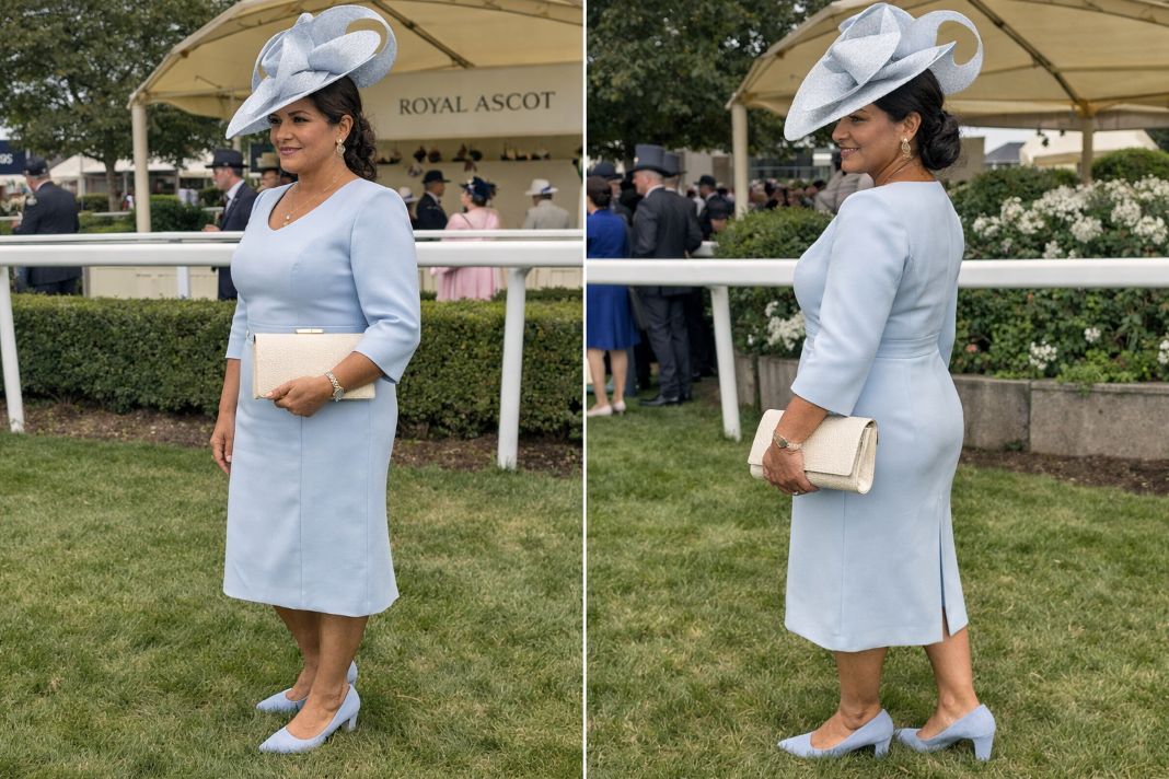 An illustrative image of of a Royal Ascot Royal Enclosure women’s outfit