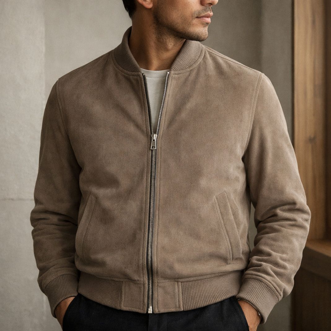 Bespoke suede bomber jacket, sample image