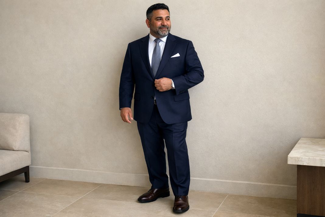 Illustrative Image - Gentleman in Navy Suit for Dinner Event