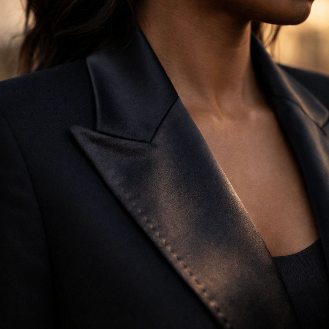 Illustrative Image - women’s evening jacket lapel