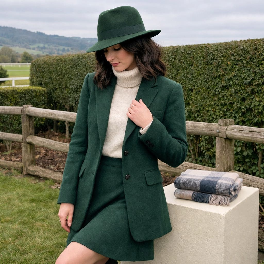 Forest green tailored outfit
