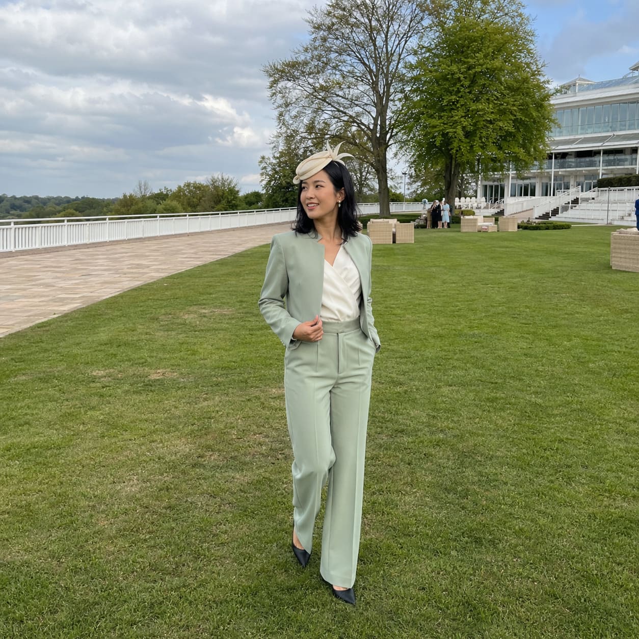 Sage tailored outfit