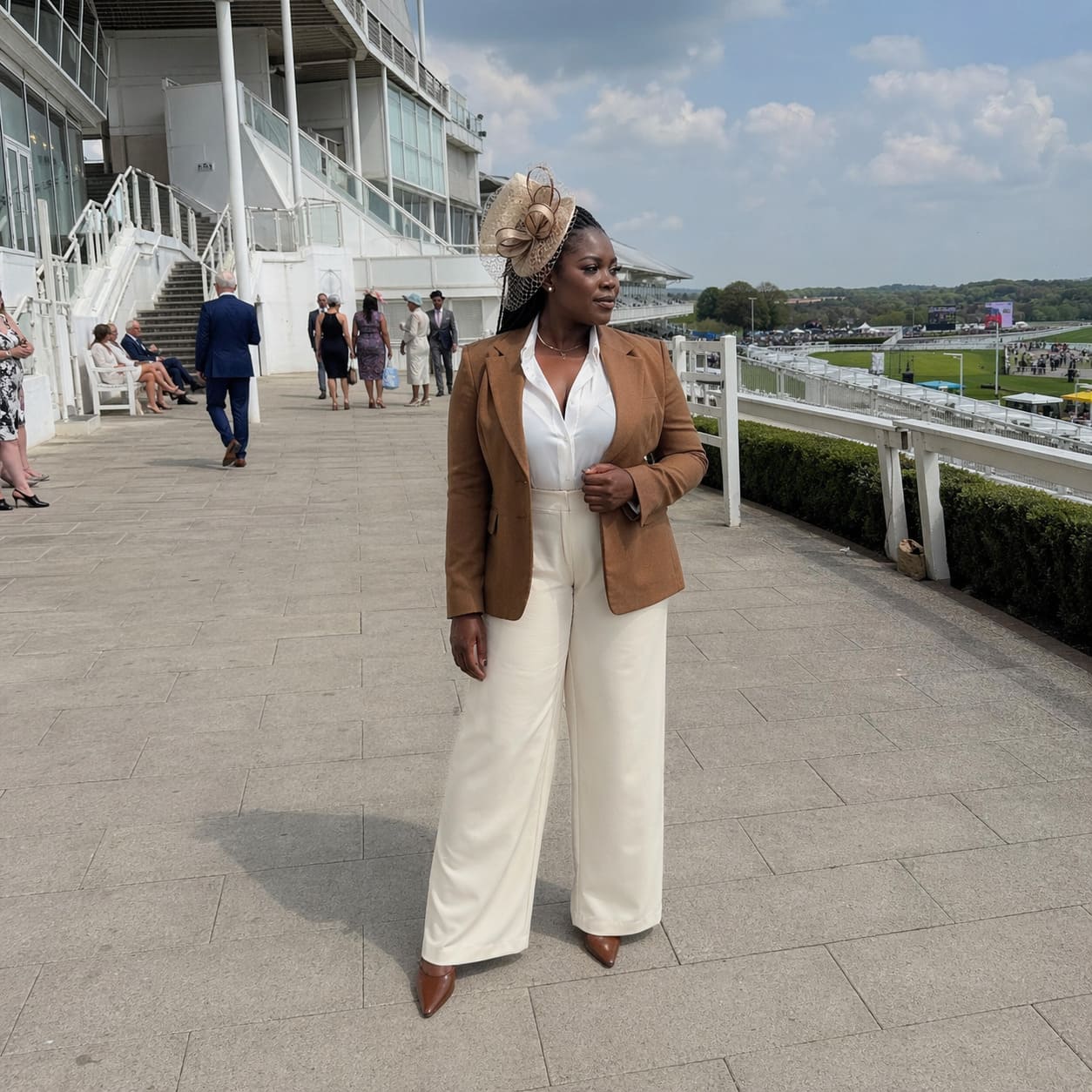Tobacco and ivory tailored outfit