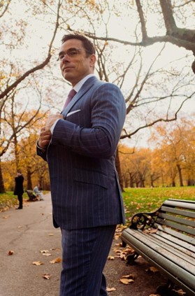 Men’s Navy Check Suit  – Smart Tailoring for Seasonal Style