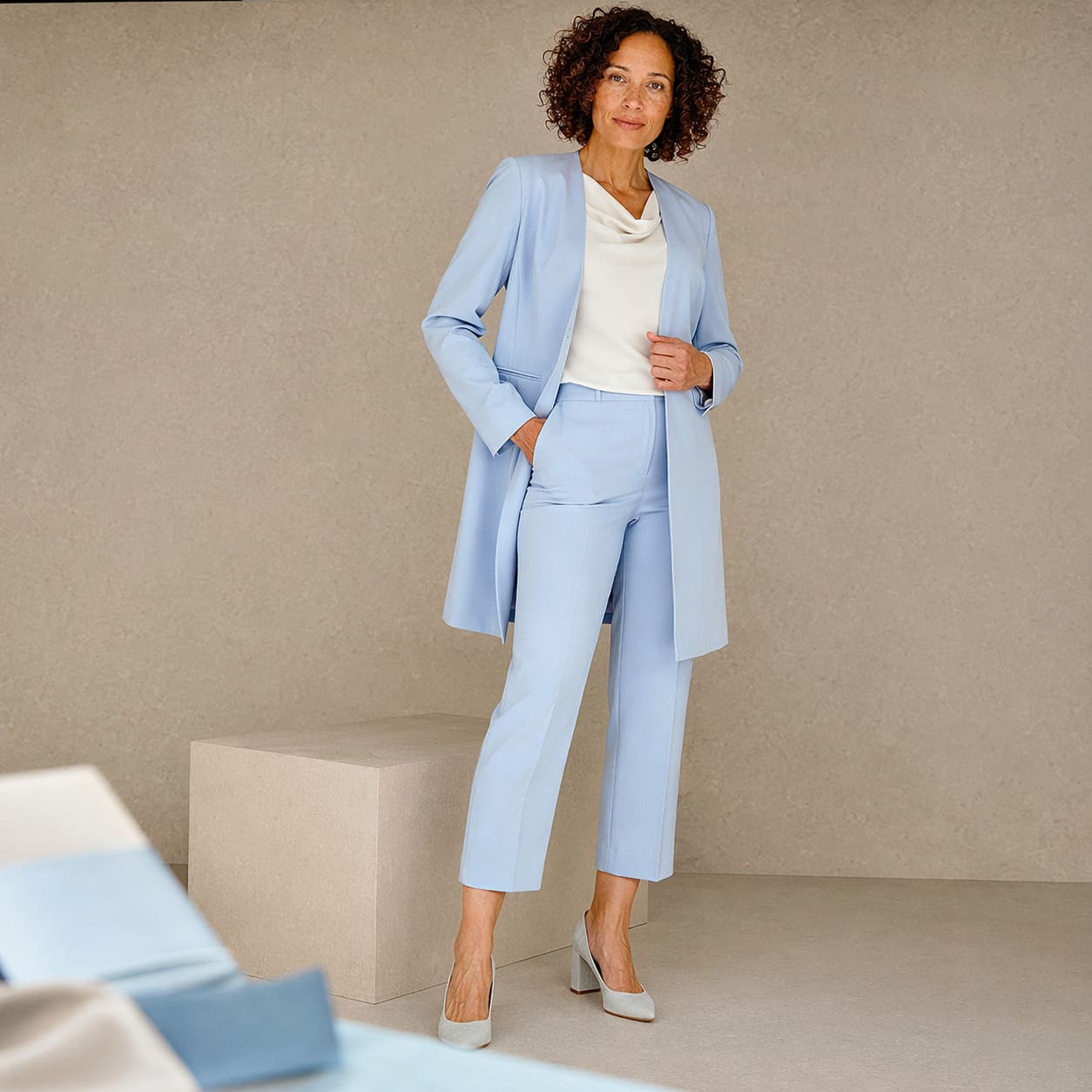 Light blue tailored blazer