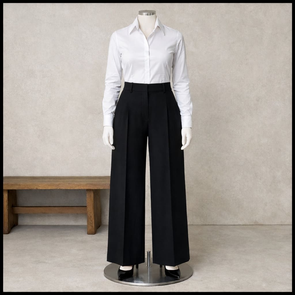 Women's Black Wide Leg Trouser Outfit - Sample Image