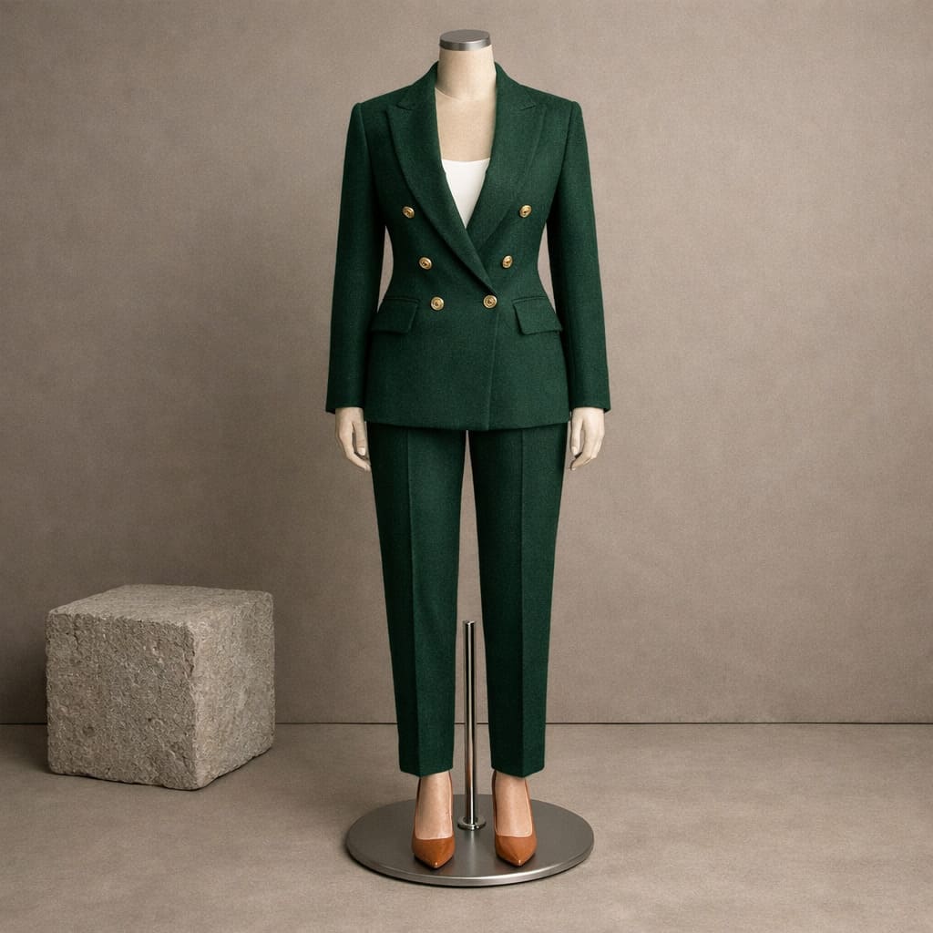Women's Green Business Suit Outfit - Sample Image