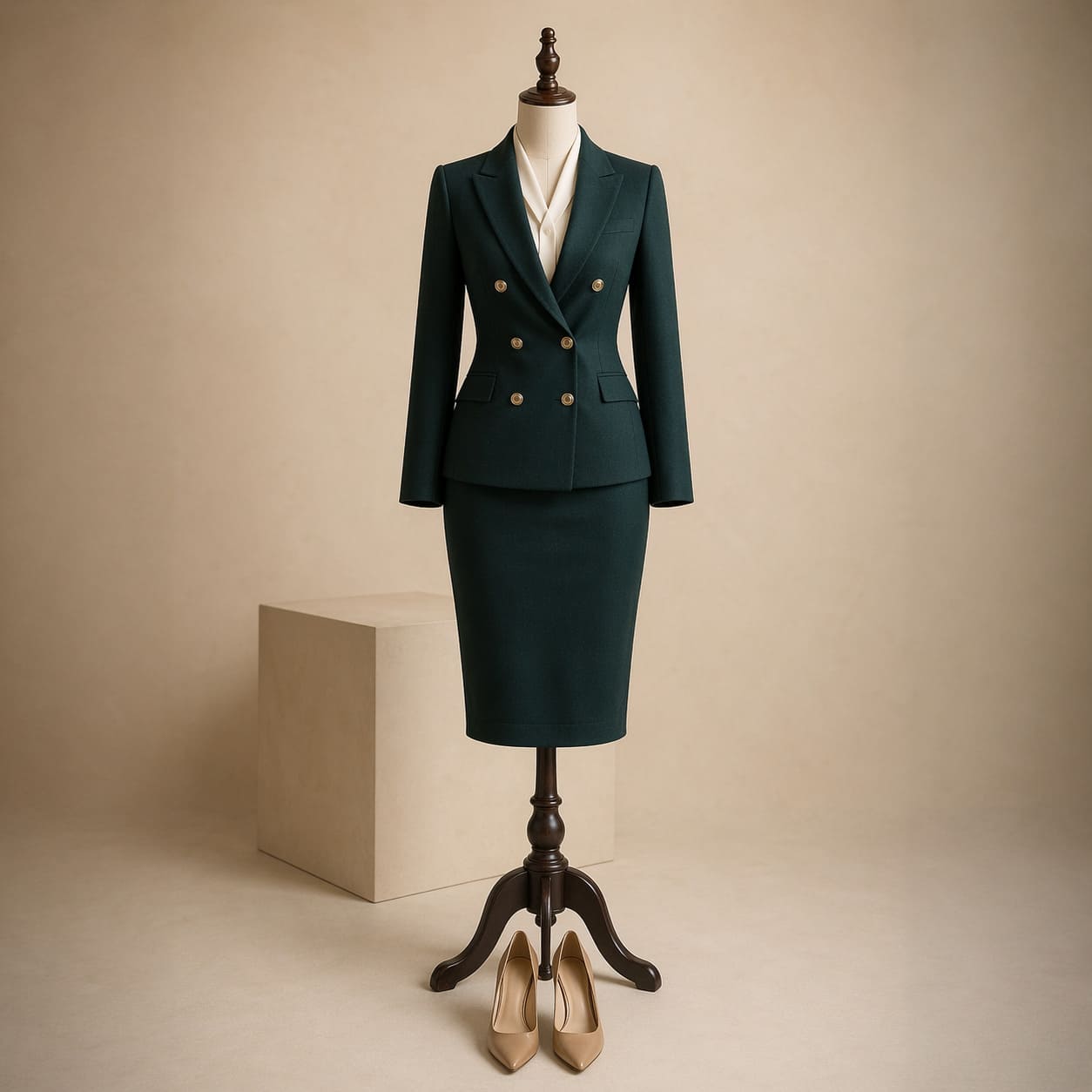 Women's Green Pencil Skirt Outfit - Sample Image