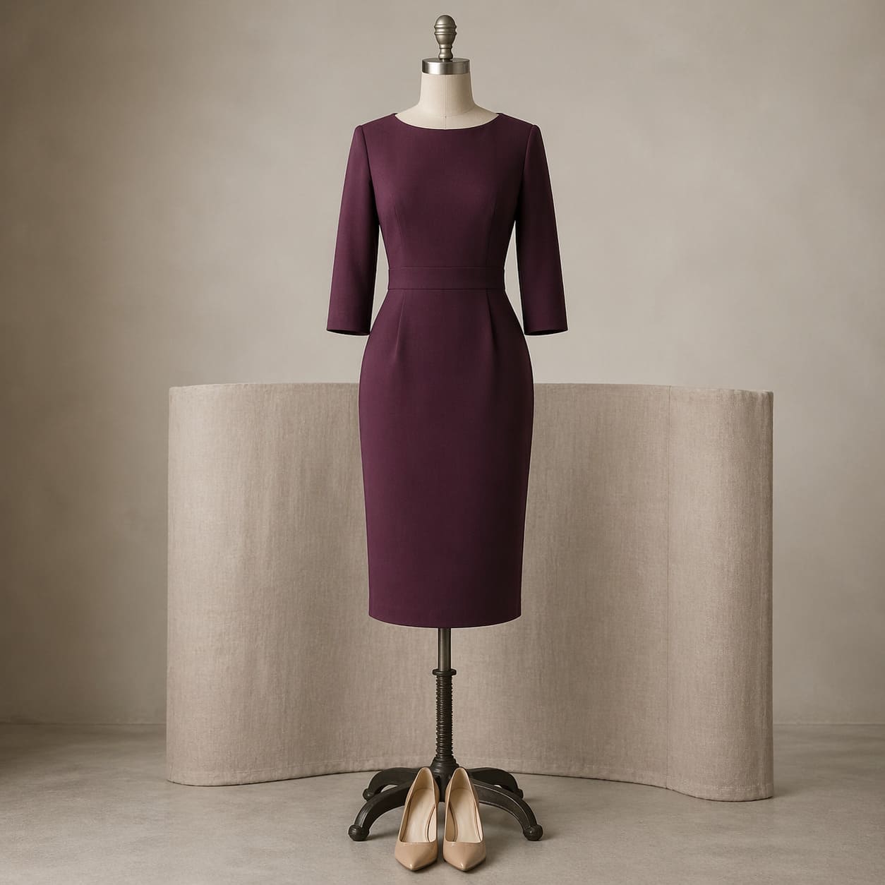 Women's Plum Work Dress Outfit - Sample Image