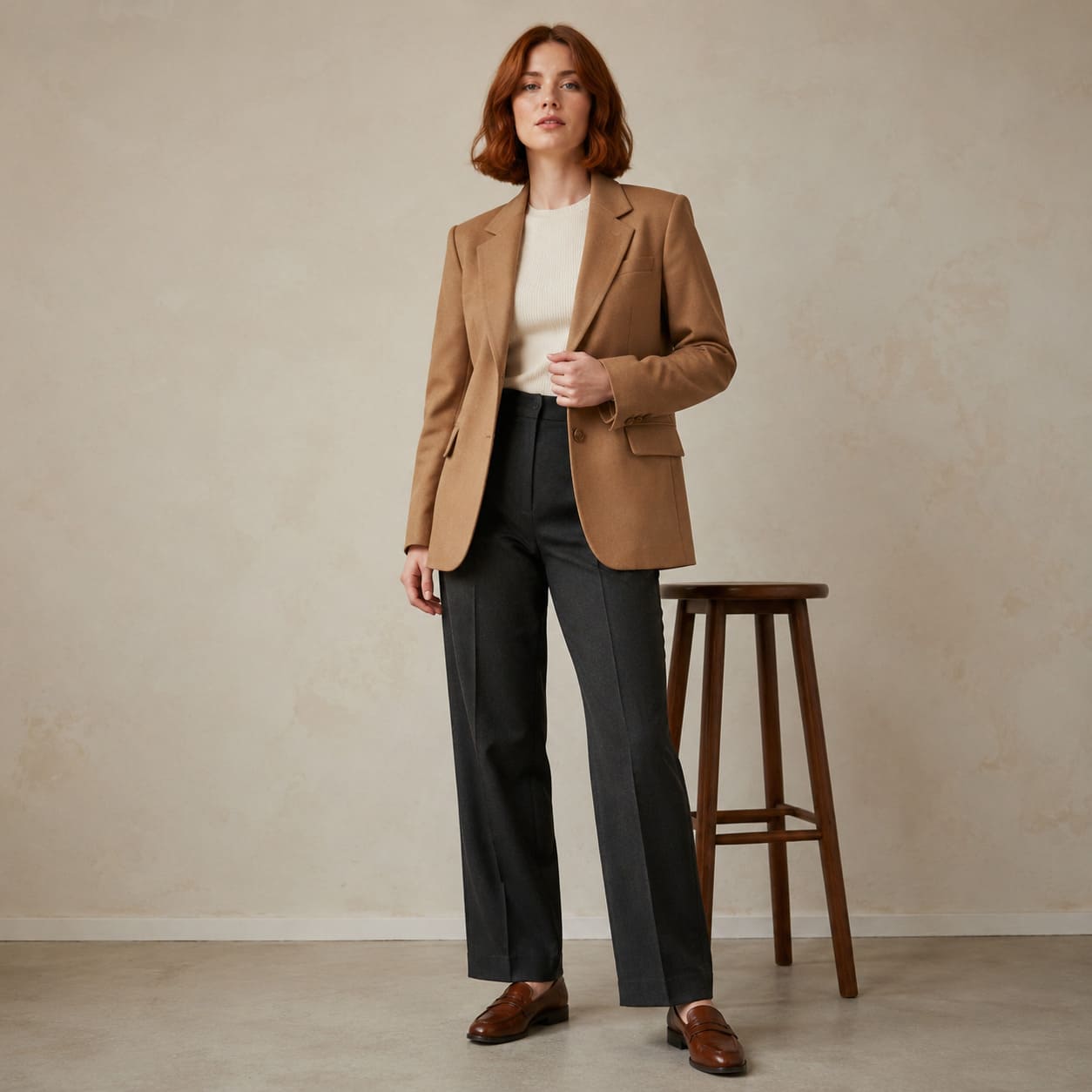 Camel made-to-measure blazer, sample image