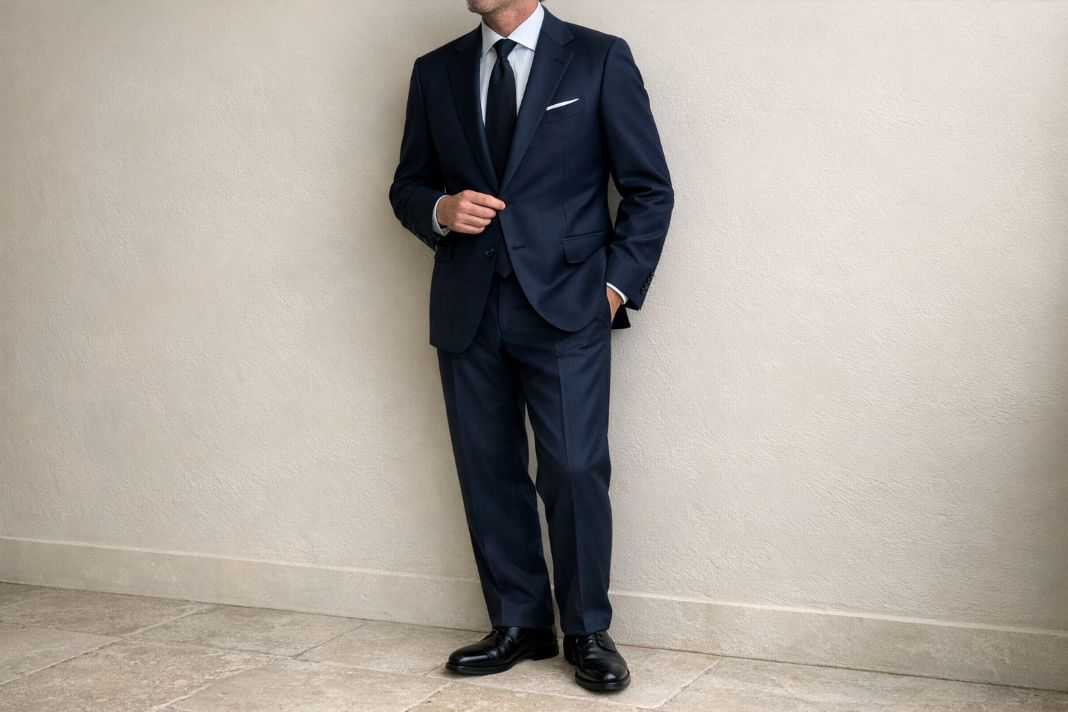 An illustrative Image - Tailored Navy Suit Lookbook in Quiet Luxury Style