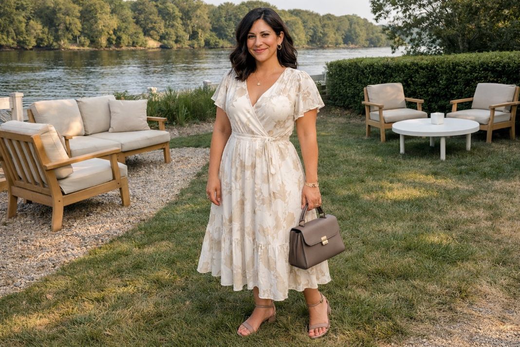 An illustrative image of a breezy but refined midi dress