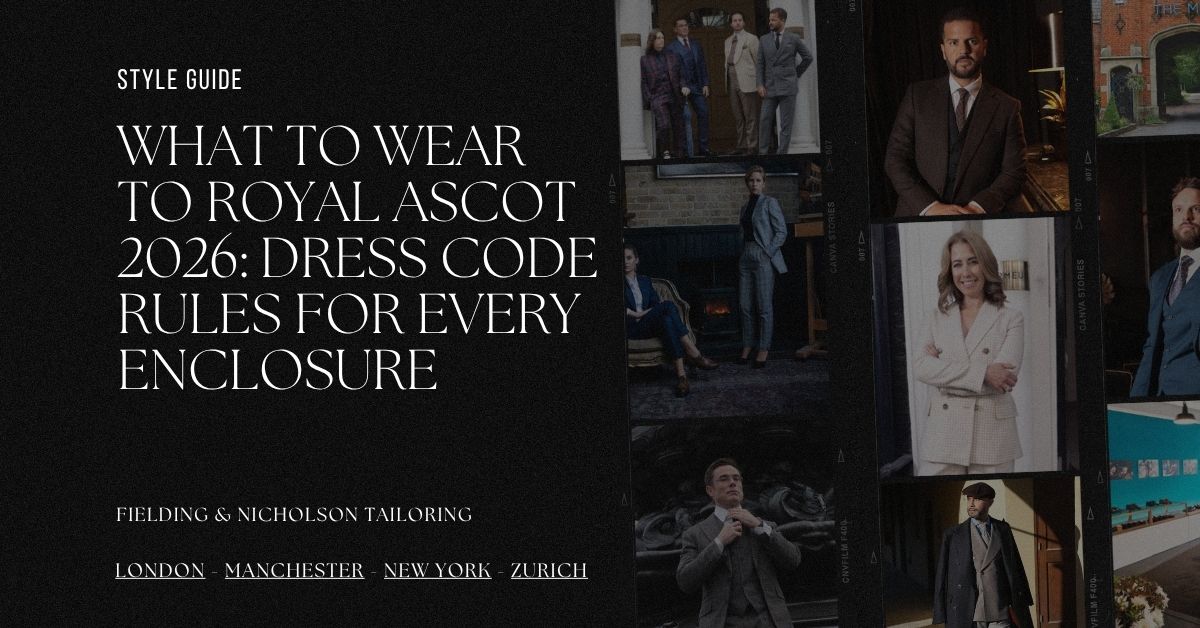 What to Wear to Royal Ascot 2026 Dress Code Rules for Every Enclosure - Fielding & Nicholson Tailoring London What to Wear to Royal Ascot 2026 Dress Code Rules for Every Enclosure - Fielding & Nicholson Tailoring London