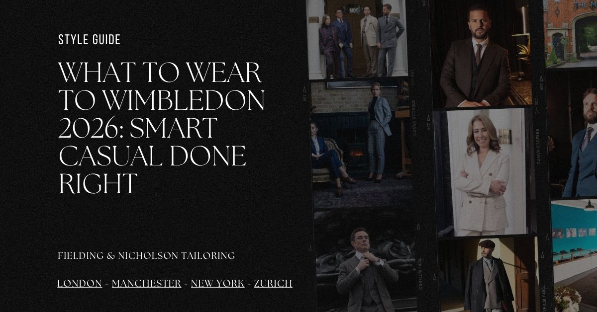 What to Wear to Wimbledon 2026 Smart Casual Done Right - Fielding & Nicholson Tailoring London What to Wear to Wimbledon 2026 Smart Casual Done Right - Fielding & Nicholson Tailoring London