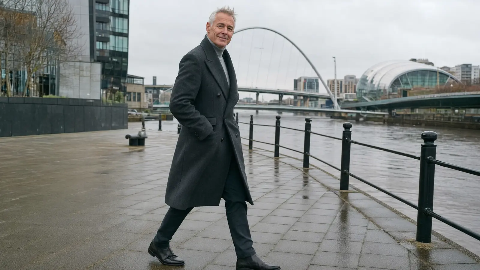 Men's Bespoke Charcoal Overcoat UK Price Guide Modern Winter Tailoring - Sample Image Men's Bespoke Charcoal Overcoat UK Price Guide Modern Winter Tailoring - Sample Image