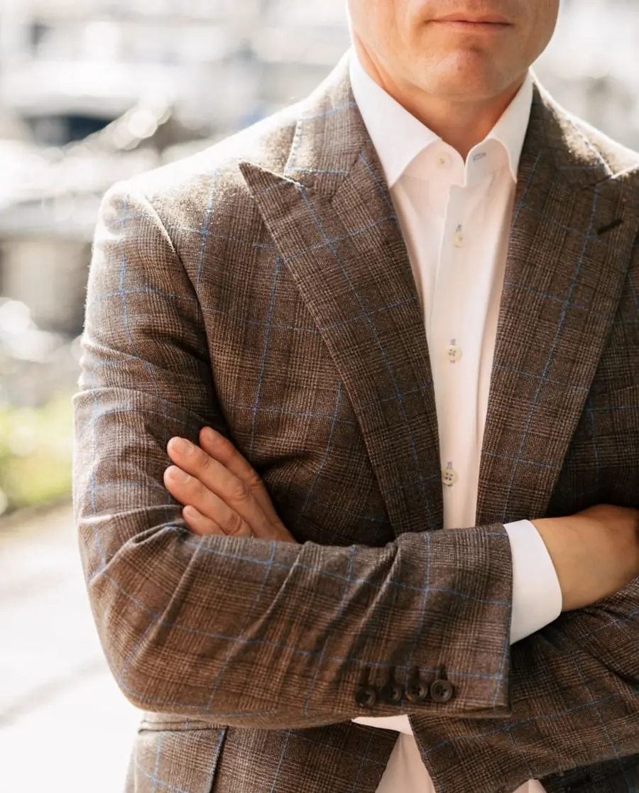 Brown checked winter blazer